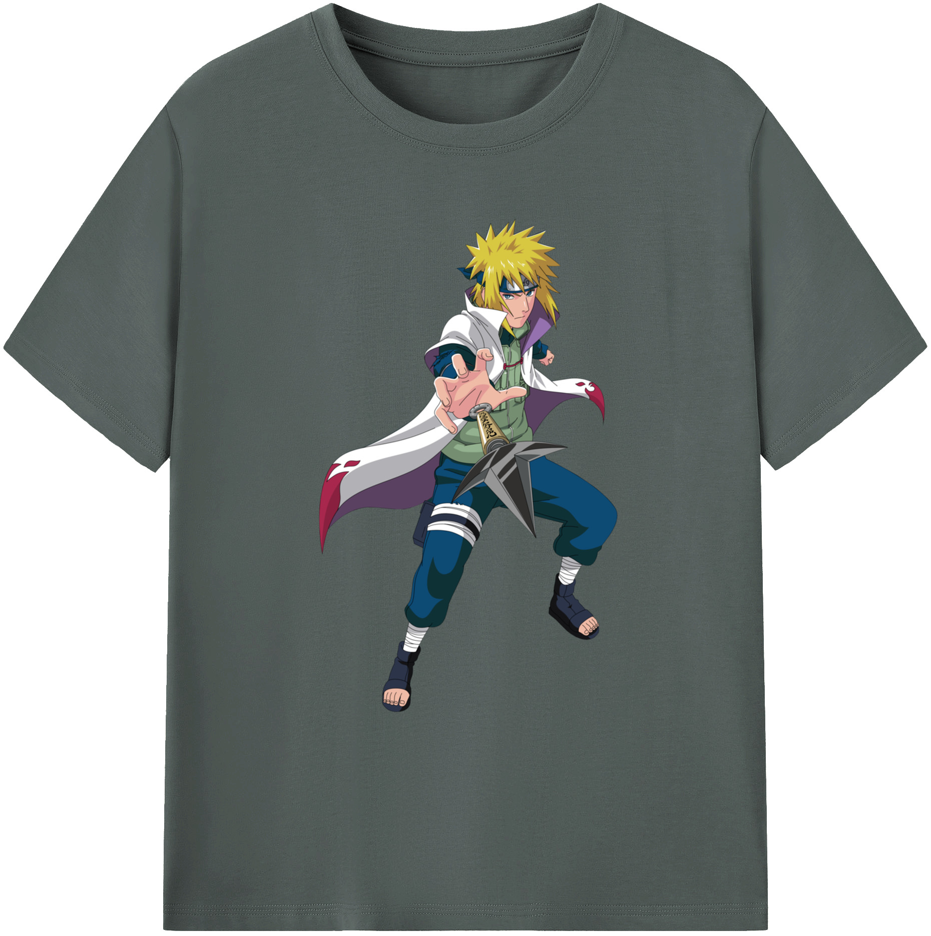（画像用） NARUTO -ナルト- 波風 ミナト Namikaze Minato 綿100％ メンズ半袖Tシャツ｜肌触りやわらか＆通気性